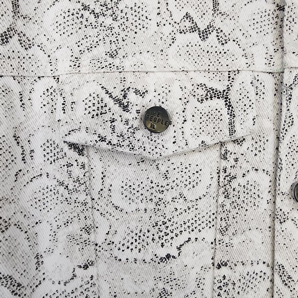 The People Vs Jacket Womens Large Snake Skin Denim Trucker Festival Rock & Roll - Picture 13 of 16